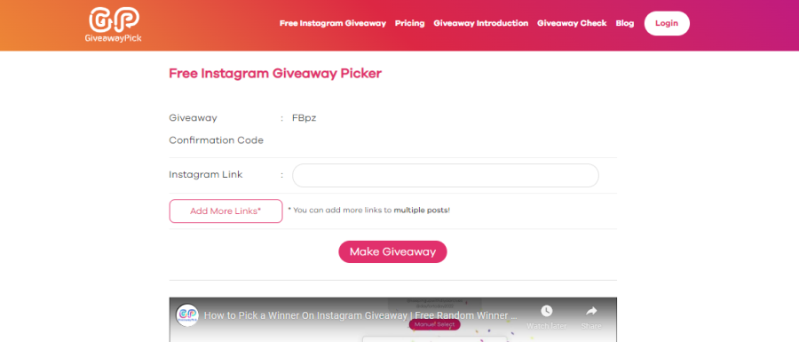 Giveaway Pick - Instagram Giveaway Picker