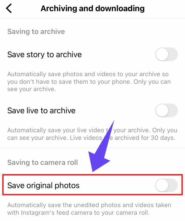 Save Original Photos