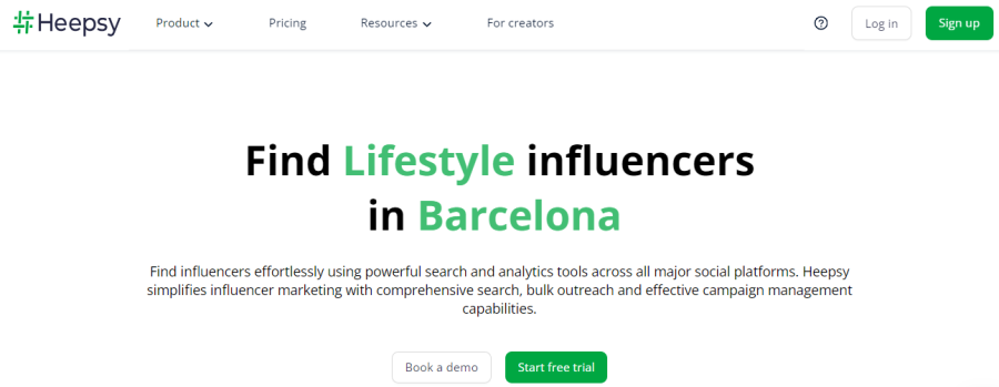 Heepsy for identify perfect influencers
