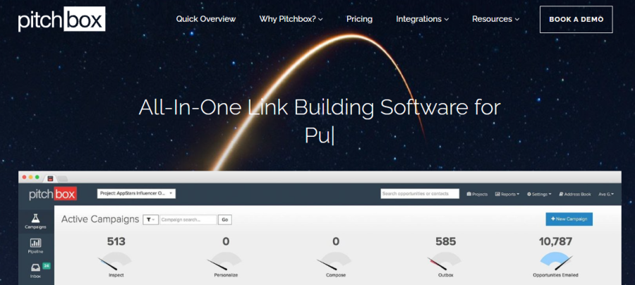 Pitchbox for influencer outreach tool